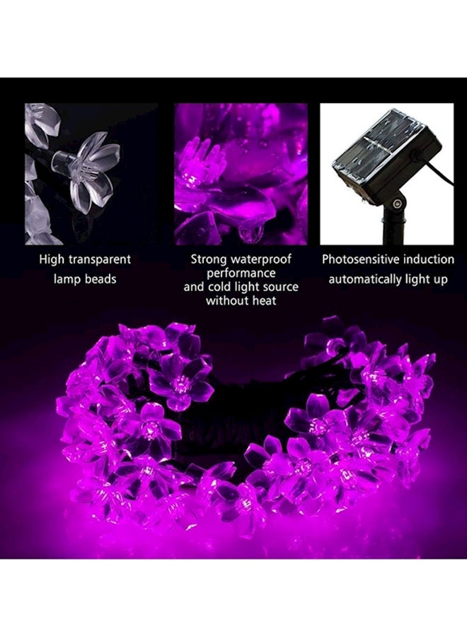 50 Led Crystal Flower String Light Purple 314grams