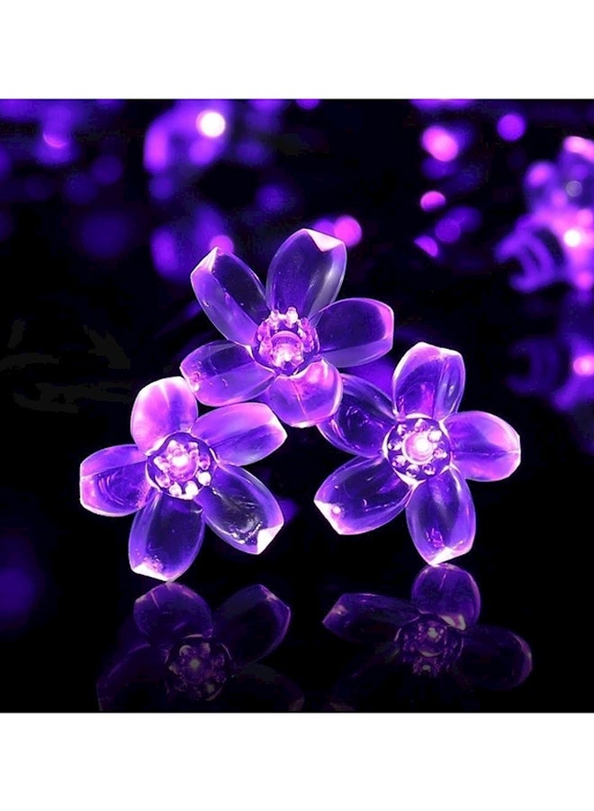 50 Led Crystal Flower String Light Purple 314grams