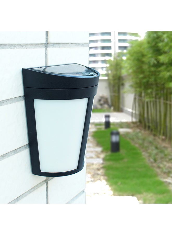 1.2V 1W 2 LED Solar Powered Energy Wall Lamp Black 0.14kg