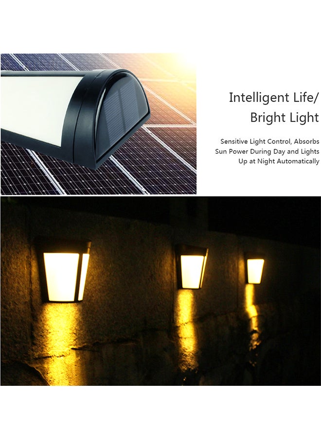 1.2V 1W 2 LED Solar Powered Energy Wall Lamp Black 0.14kg