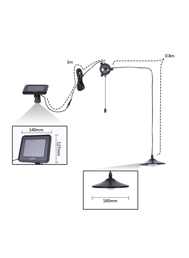 3W Outdoor Hanging Solar Powered 4 LED Shed Light Black 17.5 X 17.4 X 13.5centimeter