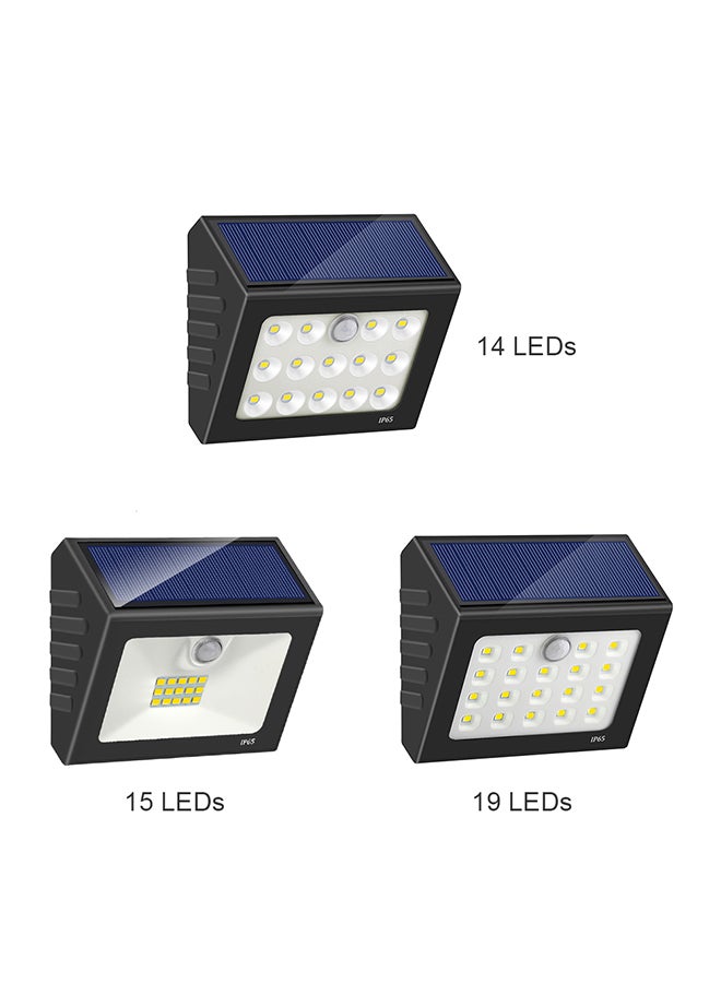 3.2V 0.8W 14LED Solar Powered Energy Wall Lamp Black 12 X 9.6 X 7cm