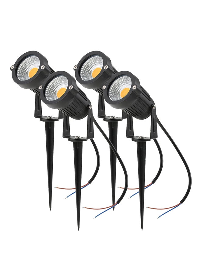 4 Piece LED Lawn Decorative Landscape Light Black 18.5 X 18.0 X 9.5centimeter