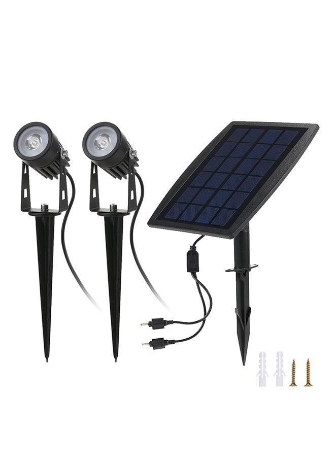 2W Dual Solar Powered Spotlights Outdoor Landscape Lawn Lamp White 20.5 X 17.3 X 6.8cm