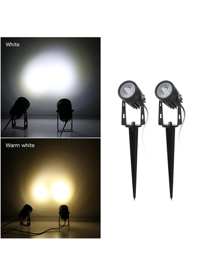 2W Dual Solar Powered Spotlights Outdoor Landscape Lawn Lamp White 20.5 X 17.3 X 6.8cm