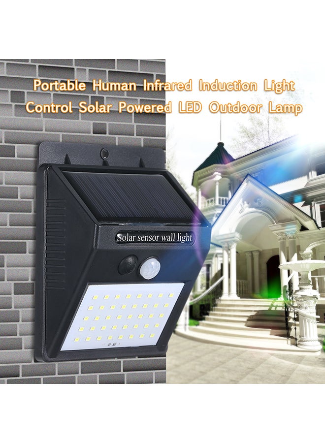 3.7V 8W 40 LED Solar Powered Energy Wall Lamp Black 0.164kg