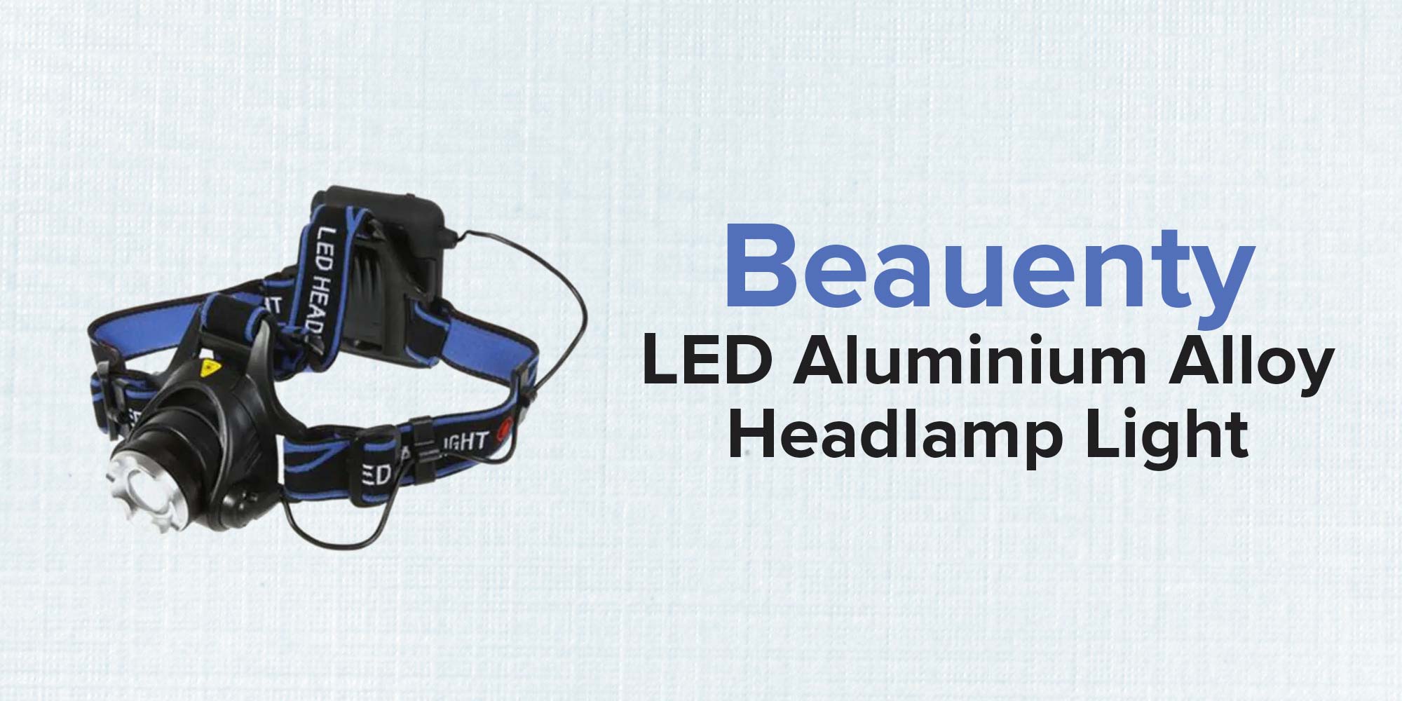 LED Aluminum Alloy Headlamp Light Black/Blue 11x10cm