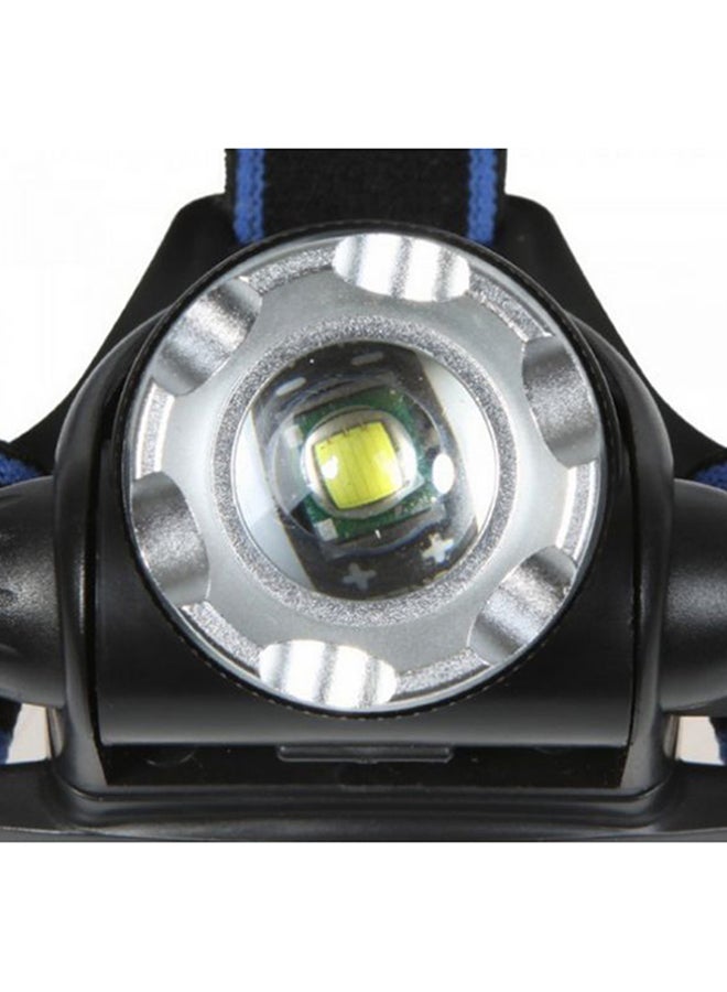 LED Aluminum Alloy Headlamp Light Black/Blue 11x10cm