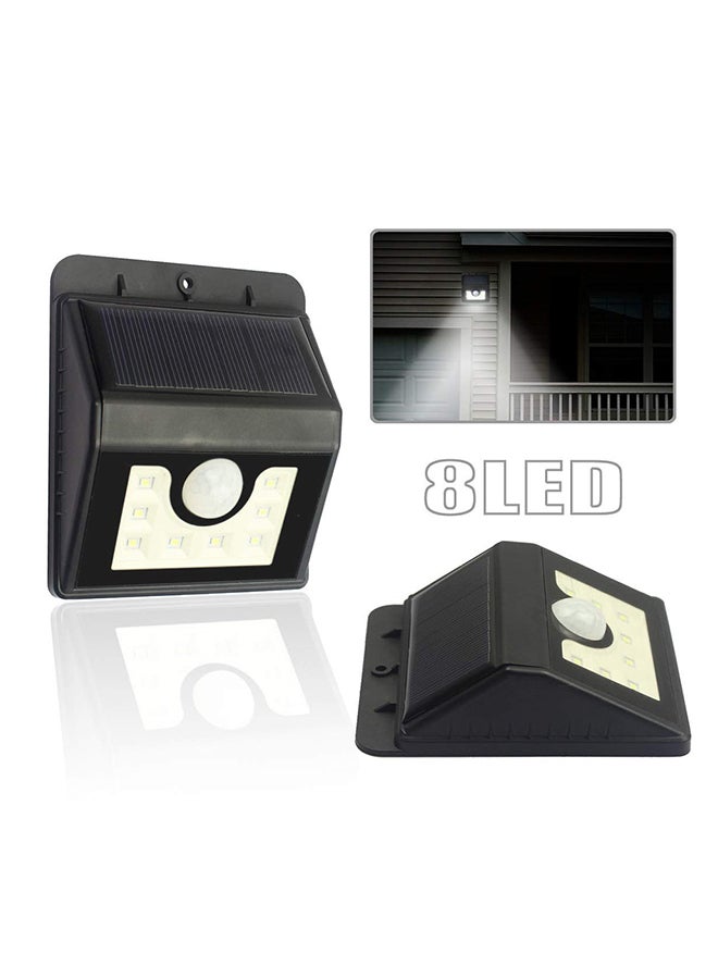 8-LED Solar Power Motion Sensor Outdoor Wall Light Black 205grams