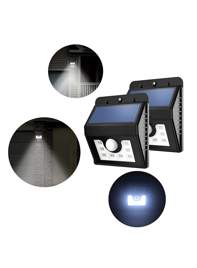 8-LED Solar Power Motion Sensor Outdoor Wall Light Black 205grams