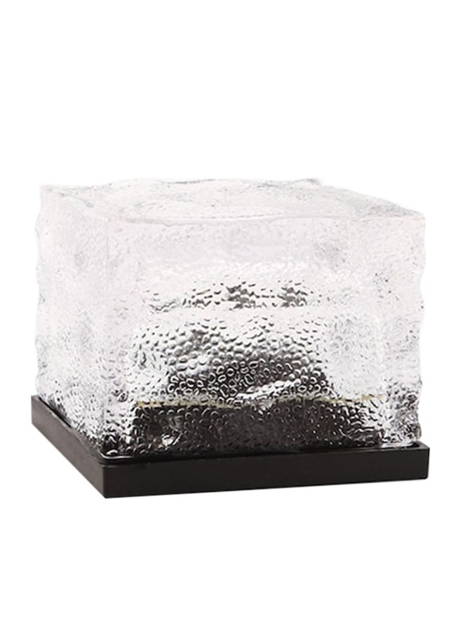 Crystal Glass Ice Brick LED Light Clear/Black 7 x 7cm