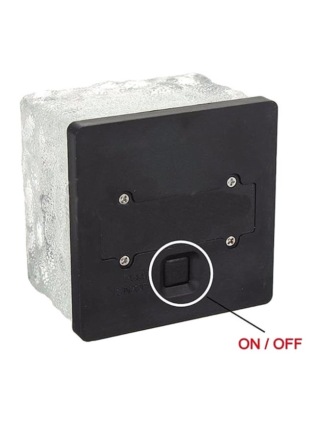 Crystal Glass Ice Brick LED Light Clear/Black 7 x 7cm