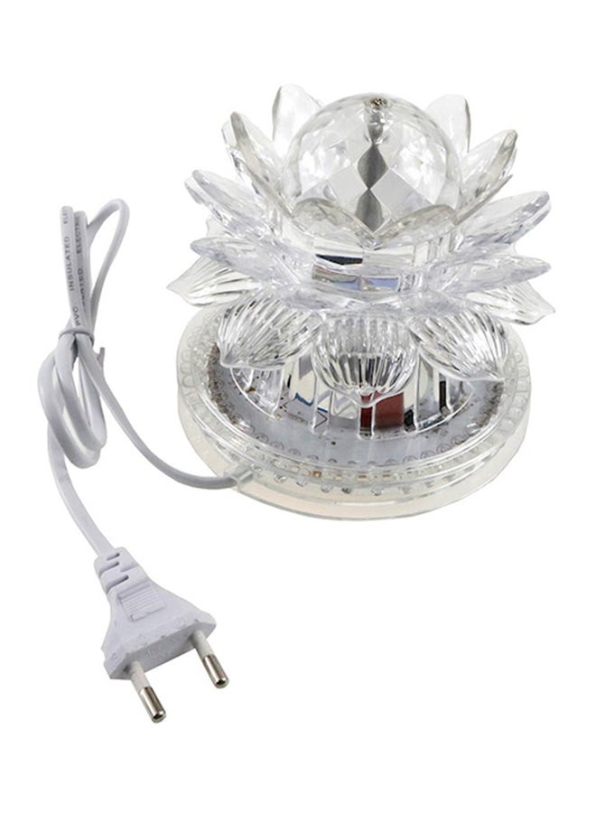 Auto Rotating Crystal Lotus Lamp Multicolour 13 x 12cm