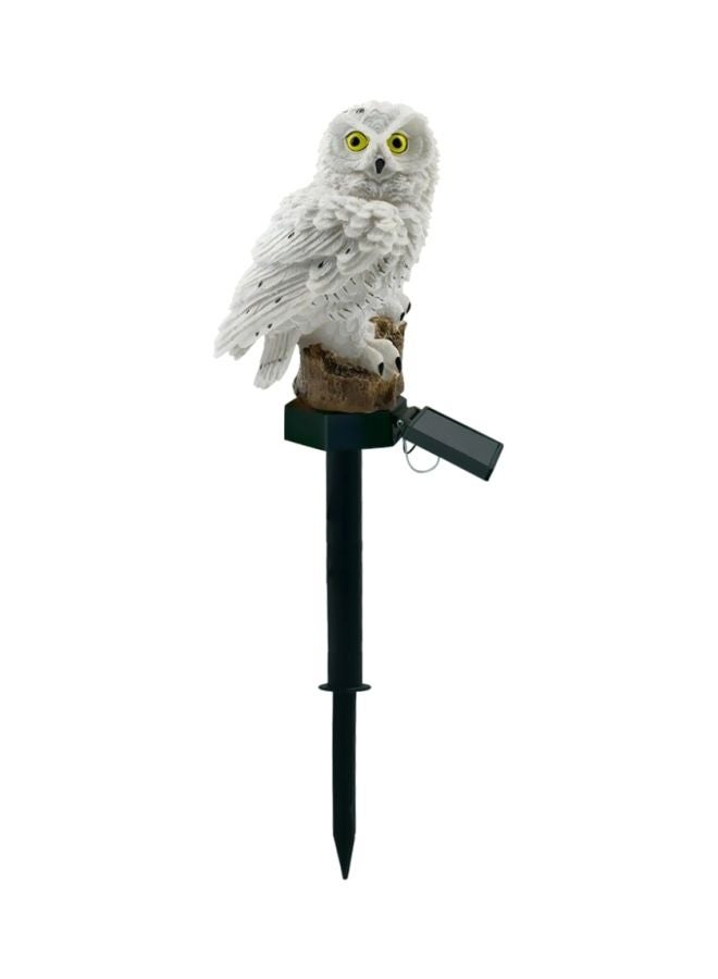 Owl Figure With LED Garden Light White/Black/Brown 13x13x23centimeter