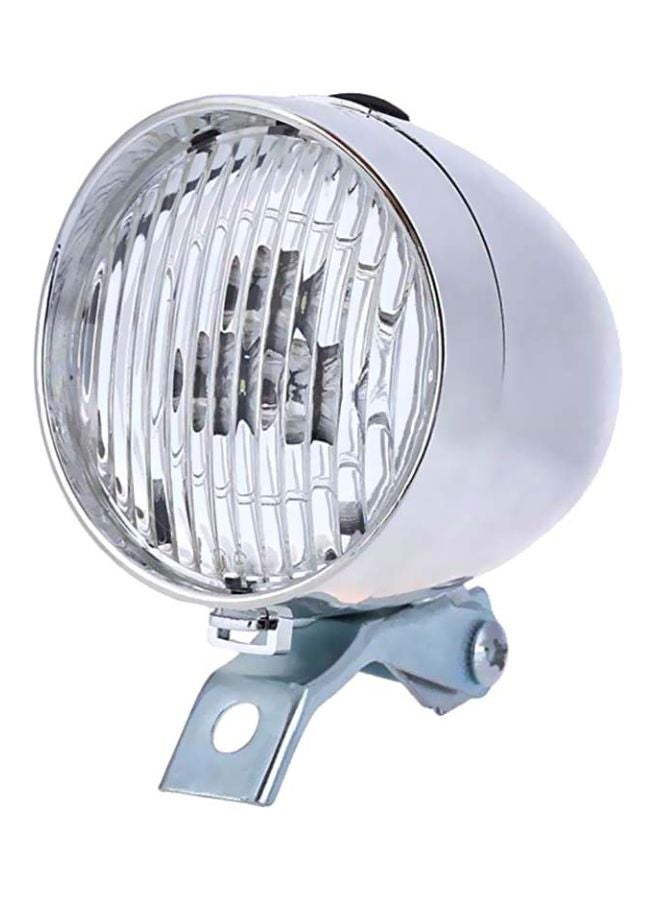 Retro 3 LED Front Light Bicycle Silver 9.5x8.5x7centimeter