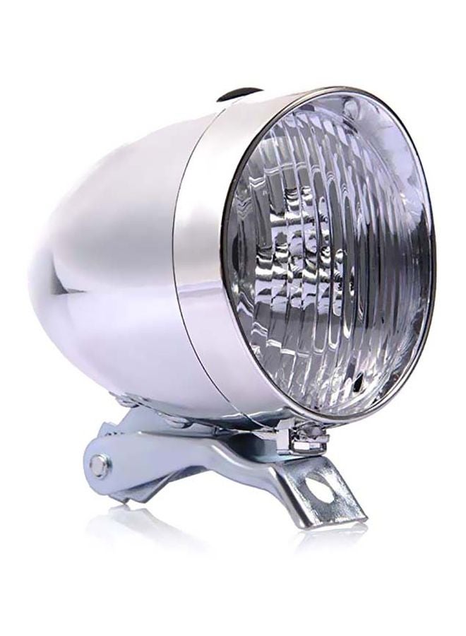 Retro 3 LED Front Light Bicycle Silver 9.5x8.5x7centimeter