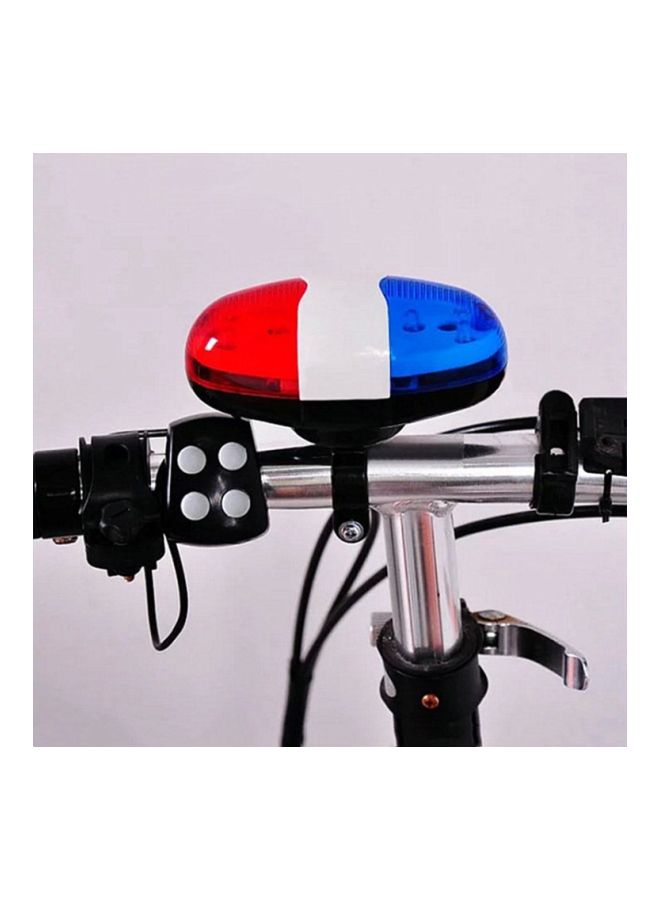 LED Light With 4 Loud Siren Sound Trumpet For Bicycle Red/Blue/White 12x6x5centimeter