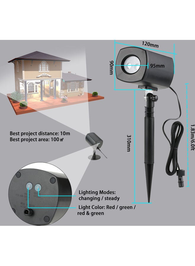 LED Projector Lawn Light Multicolour 21.00x13.50x0.741cm