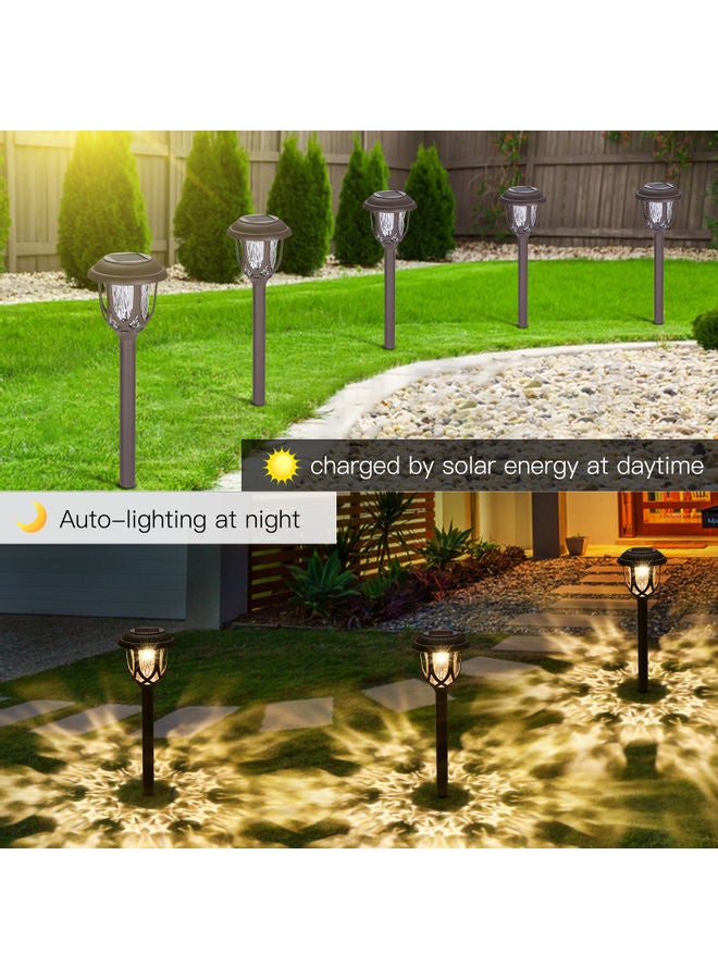 10-Piece Solar Power Lawn Light Multicolour