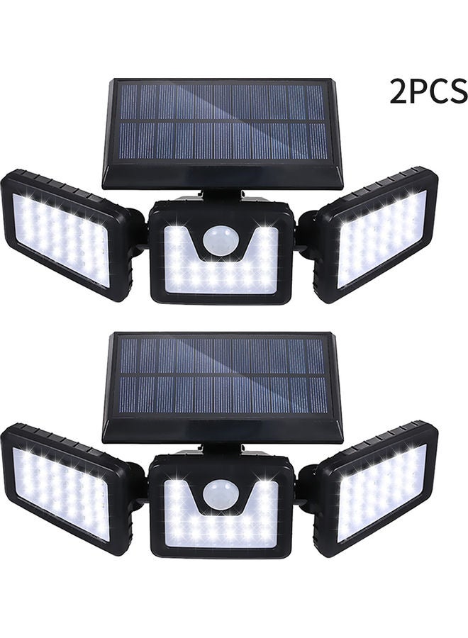 2-Piece Tri-Head Solar Powered Wall Light White