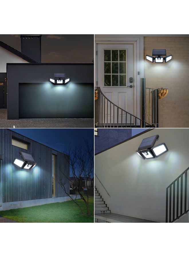 2-Piece Tri-Head Solar Powered Wall Light White