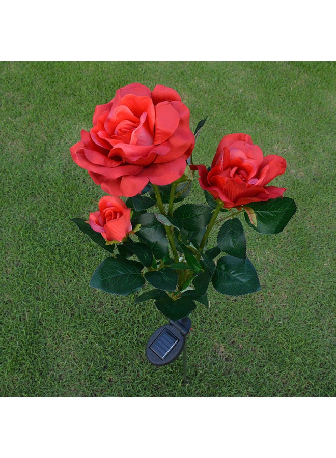 Solar Powered Decorative Rose Stake Light Red/Green