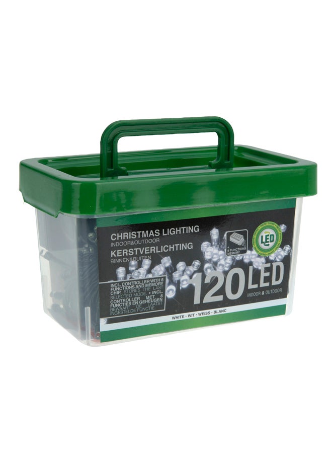 120-LED Christmas Bucket Light With British Plug White 10meter