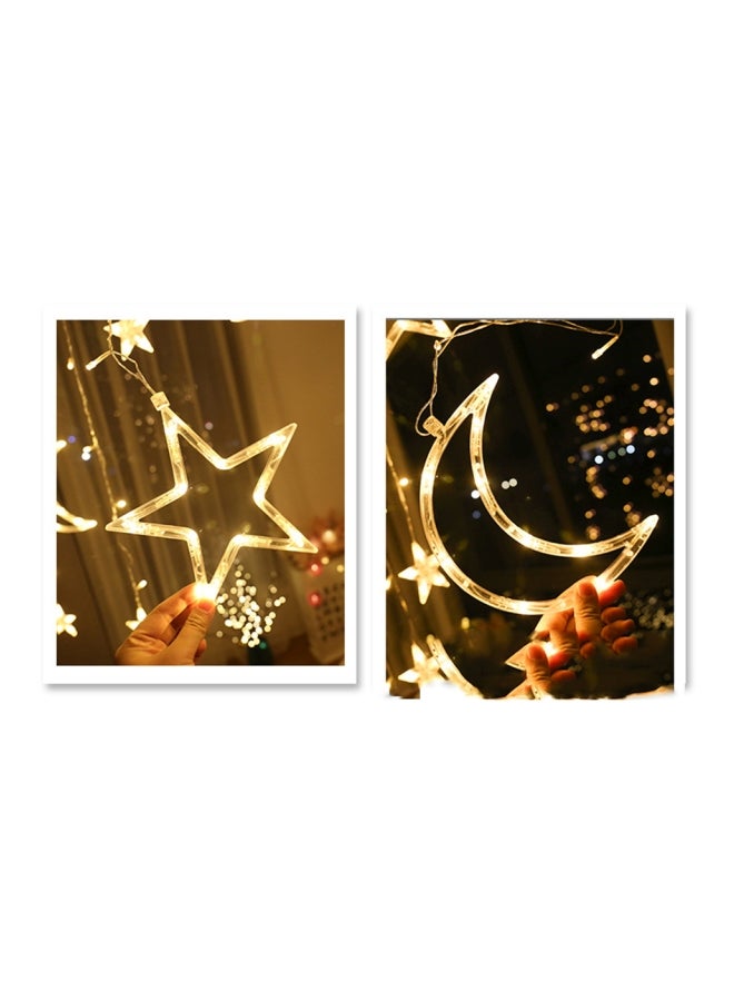 Star And Moon Shaped Decorative Light Set Warm White 20cm