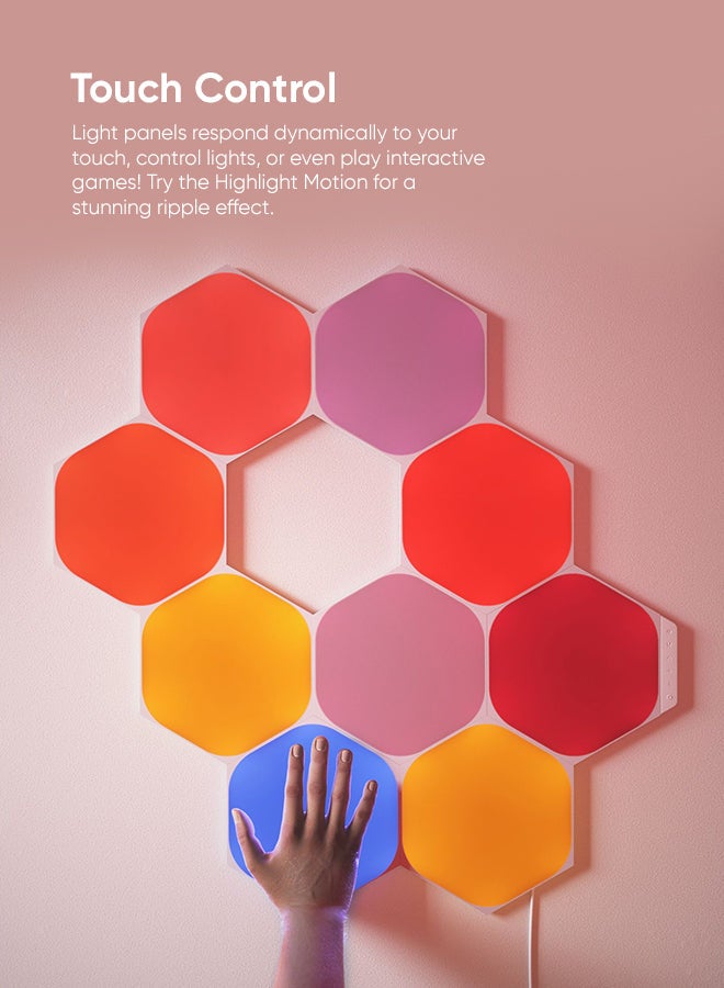 Shapes Hexagons Expansion Kit - 3 Pack - Smart WiFi LED Light Panel System With Music Visualizer, Instant Wall Decoration, Home or Office Use, 16M+ Colors, Low Energy Consumption, Gaming Lights White 23 x 11.4 x 20cm