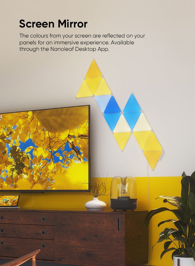 Shapes Triangles Expansion Kit - 3 Pack - Smart WiFi LED Light Panel System With Music Visualizer, Instant Wall Decoration, Home or Office Use, Low Energy Consumption, Gaming Lights multicolour