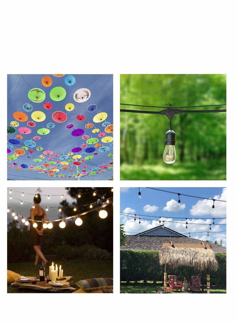 String Light Hanging Kit，Stainless Steel Cable for Outdoor Lights，Globe String Light Suspension Kit Include 182 FT Wire Rope Cable Turnbuckle and Hooks Easy to Install Outdoor Indoor