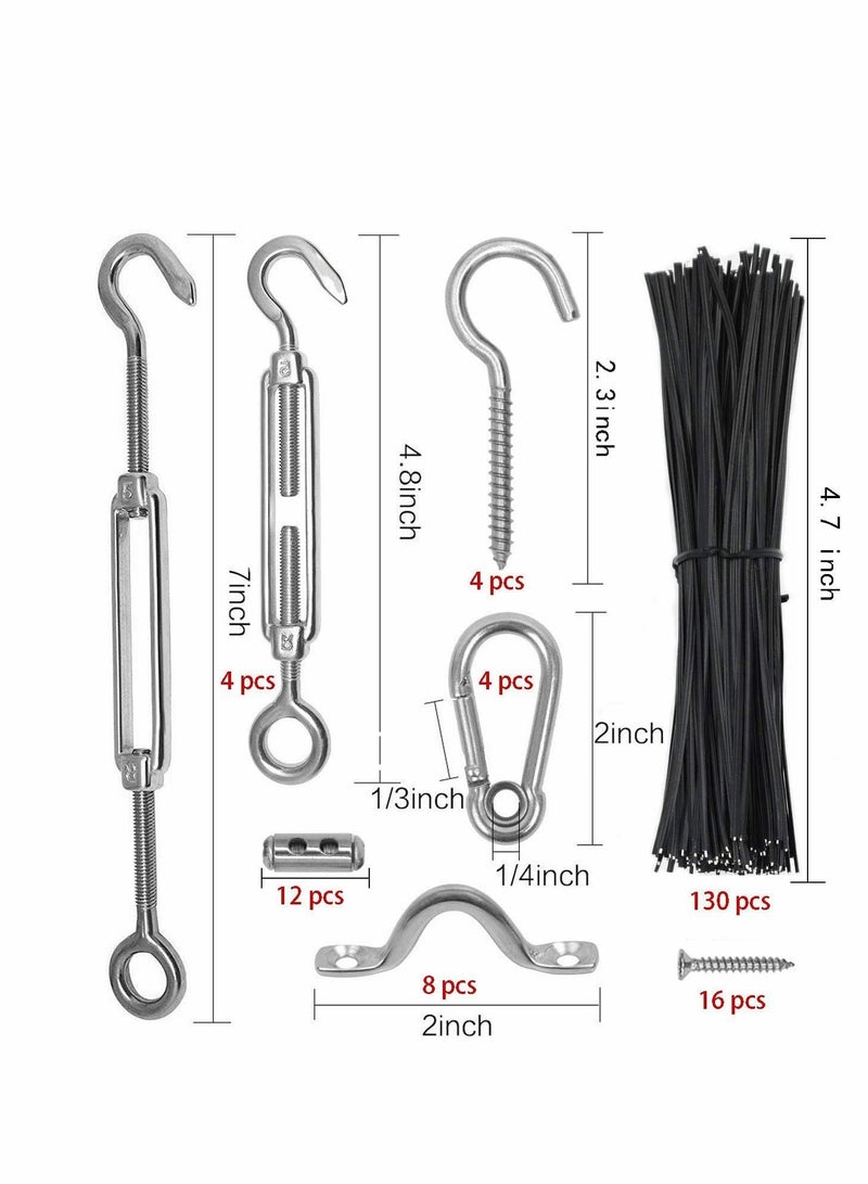 String Light Hanging Kit，Stainless Steel Cable for Outdoor Lights，Globe String Light Suspension Kit Include 182 FT Wire Rope Cable Turnbuckle and Hooks Easy to Install Outdoor Indoor