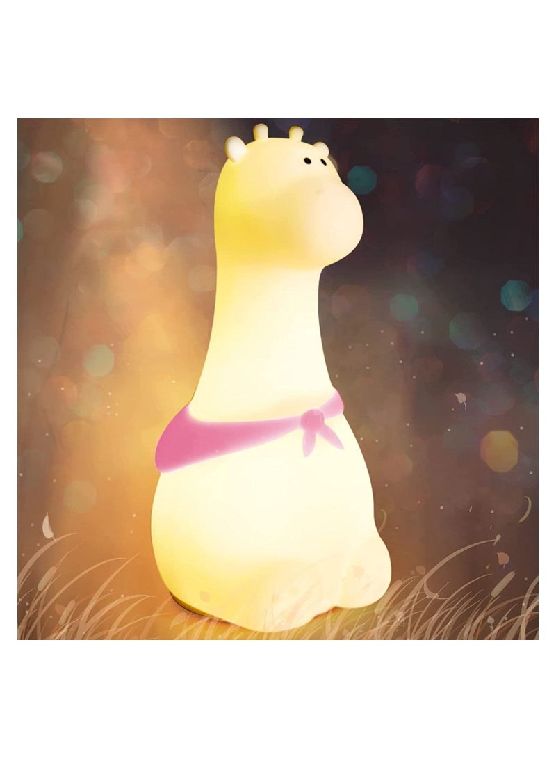 Night Light for Kids Giraffe Nursery Lights with Battery 7 Color Table Lamp Room Decor Type-C Rechargeable Cute LED Multicolor Gifts Baby Children Toddlers Teen Girls