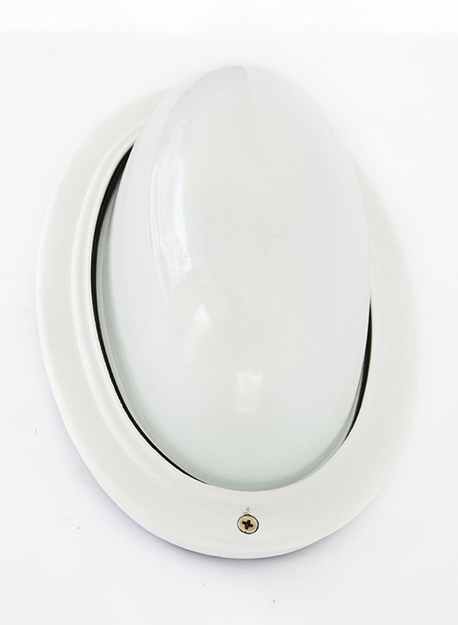 Indoor And Outdoor Bulkhead Wall Light White 26x11cm