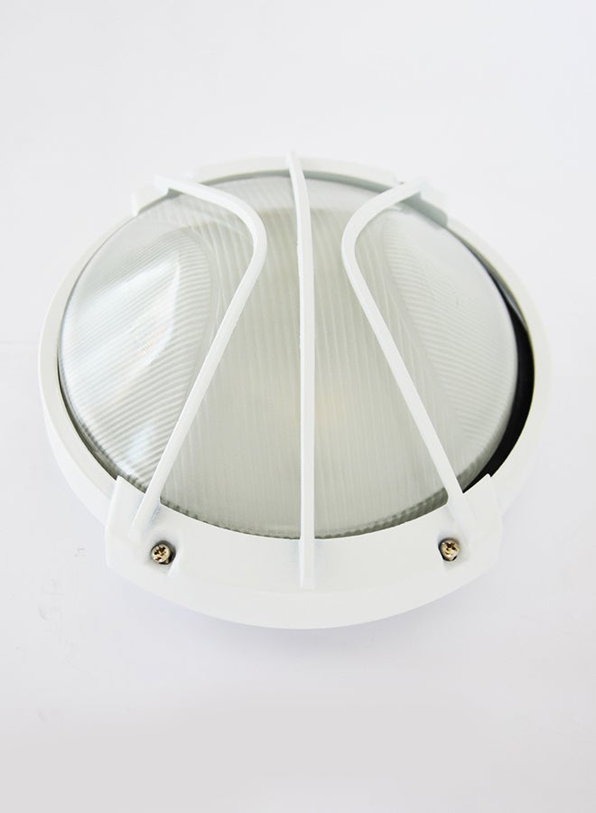 Indoor And Outdoor Bulkhead Wall Light White 24x11cm