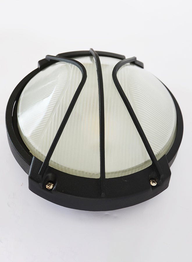 Indoor And Outdoor Bulkhead Wall Light White/Black 24x11cm