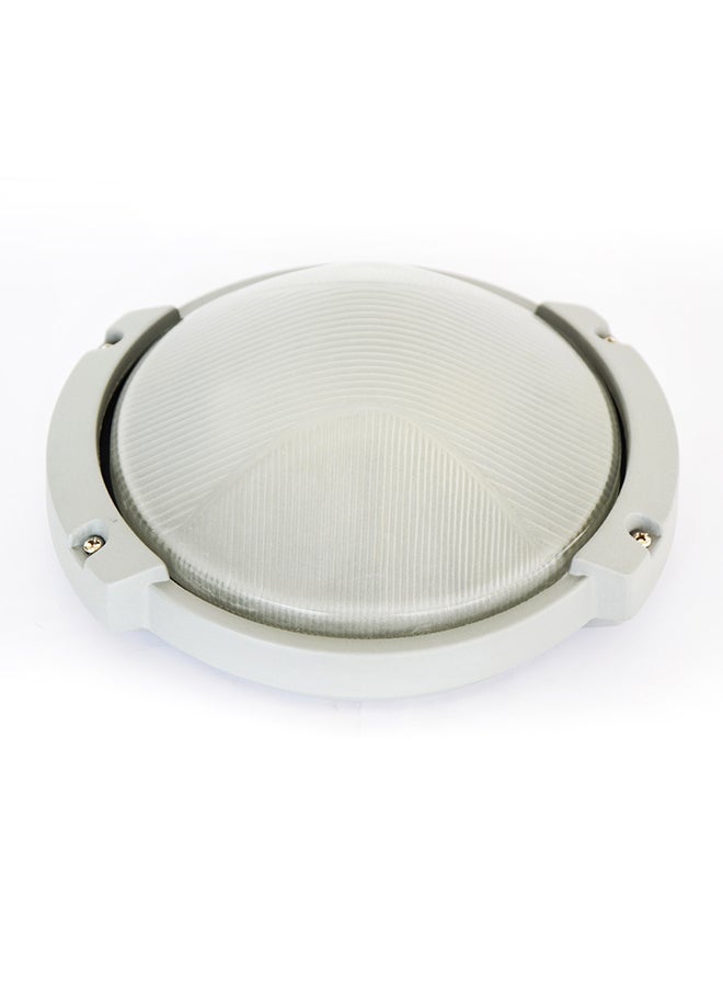 Indoor And Outdoor Bulkhead Light Grey/White 24x11cm