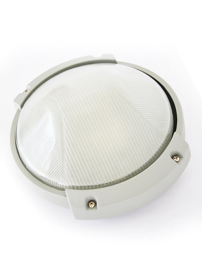 Indoor And Outdoor Bulkhead Light Grey/White 24x11cm