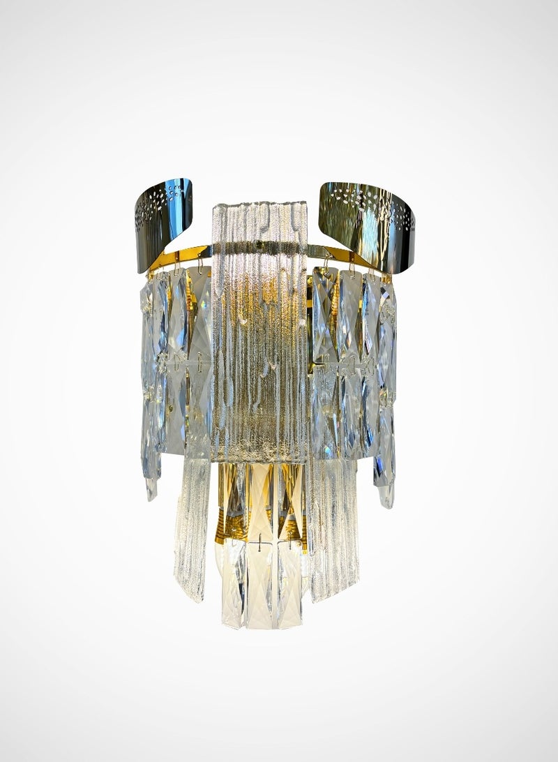 Modern Crystal Wall Lamp Gold for Living Room, Bedroom, Entryway, Hallway