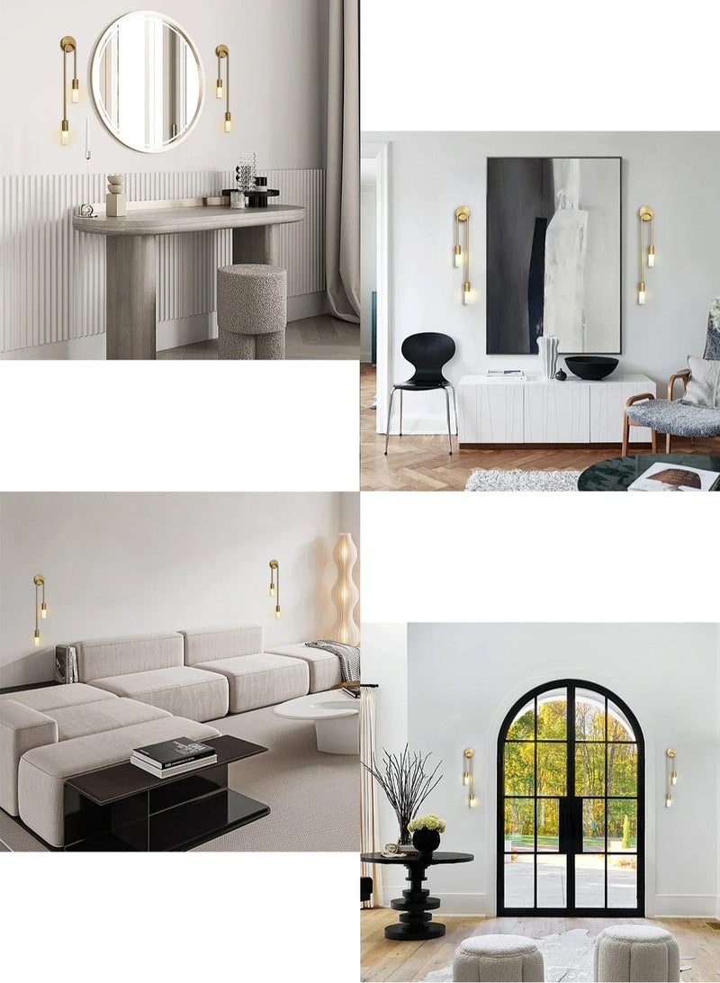 Modern Nordic Led Wall Lamps Long Strip Wall Sconce for Home Hotel Stairs Bedroom Bedside Luxury Living Room Decoration Lamps，(Excluding light bulbs, it is recommended to use G9 model bulbs)