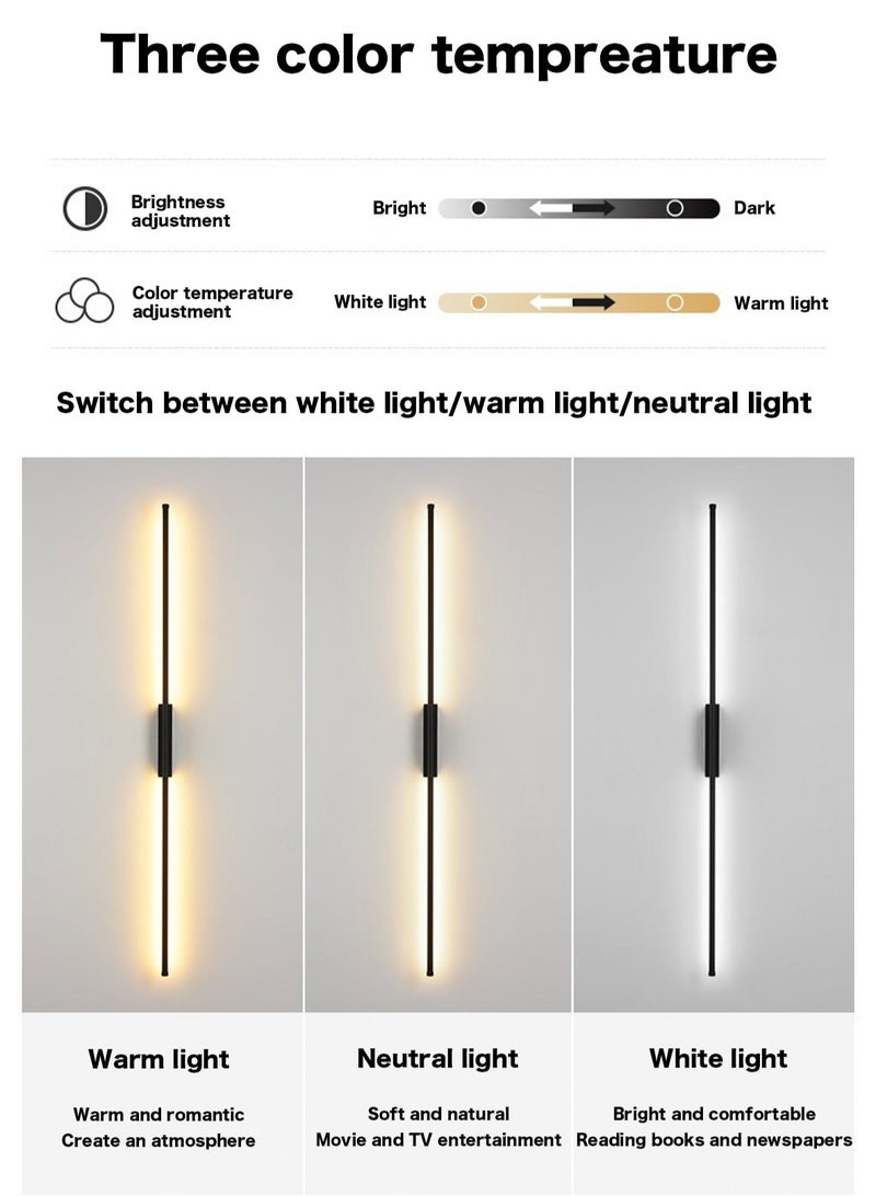 （Tricolour light-60CM）Modern wall lights Home appliances Nordic style long lumen home decoration Bedroom dining room TV wall lighting fixtures，wall lamp