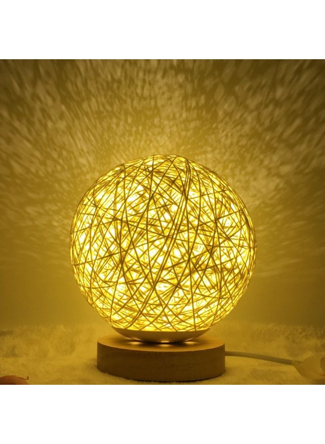 USB Powered Woven Moon Bedside LED Desk Lamp Warm White