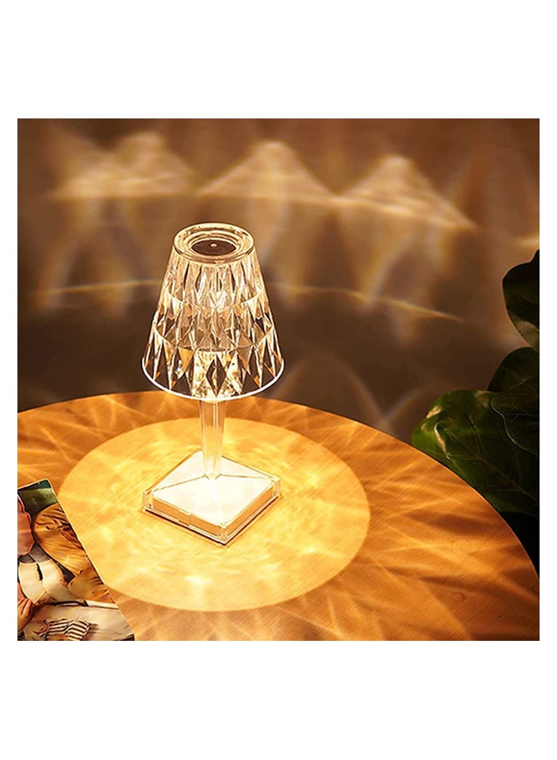 3 Color Changing Rechargeable Crystal Touch Control Small Table Lamp