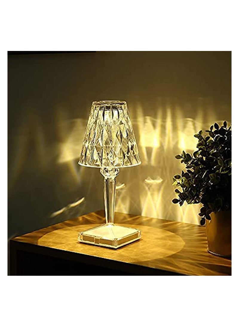 3 Color Changing Rechargeable Crystal Touch Control Small Table Lamp