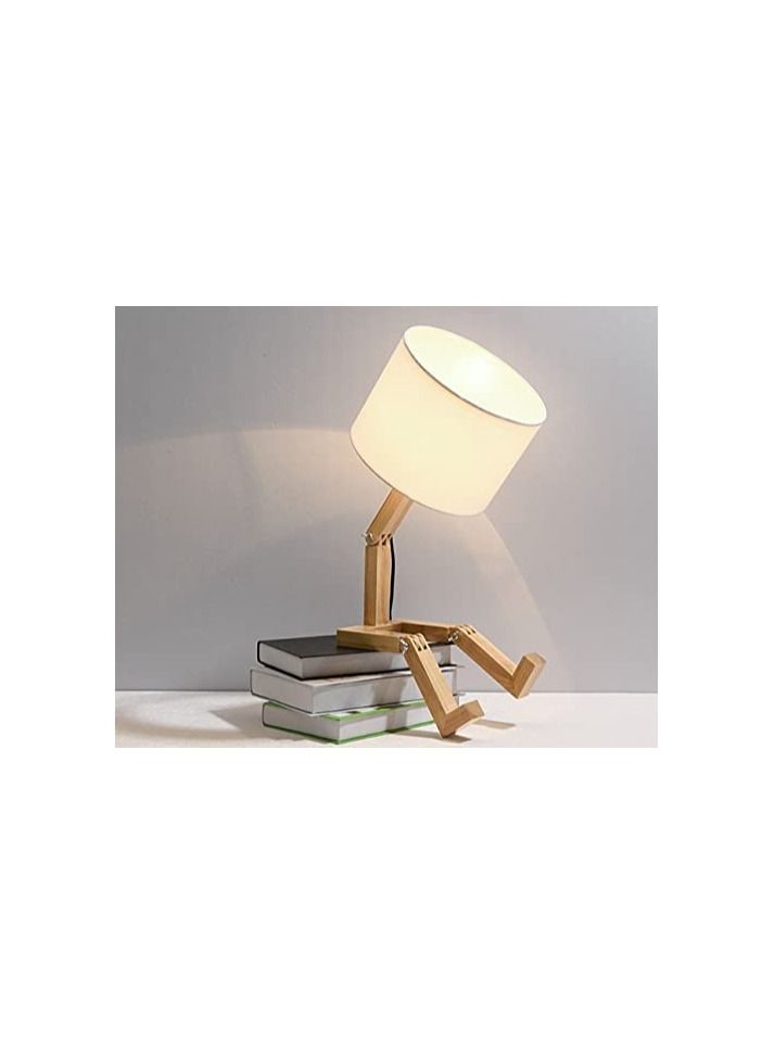 Wooden Stickman Table & Desk Lamp, By Daamudi