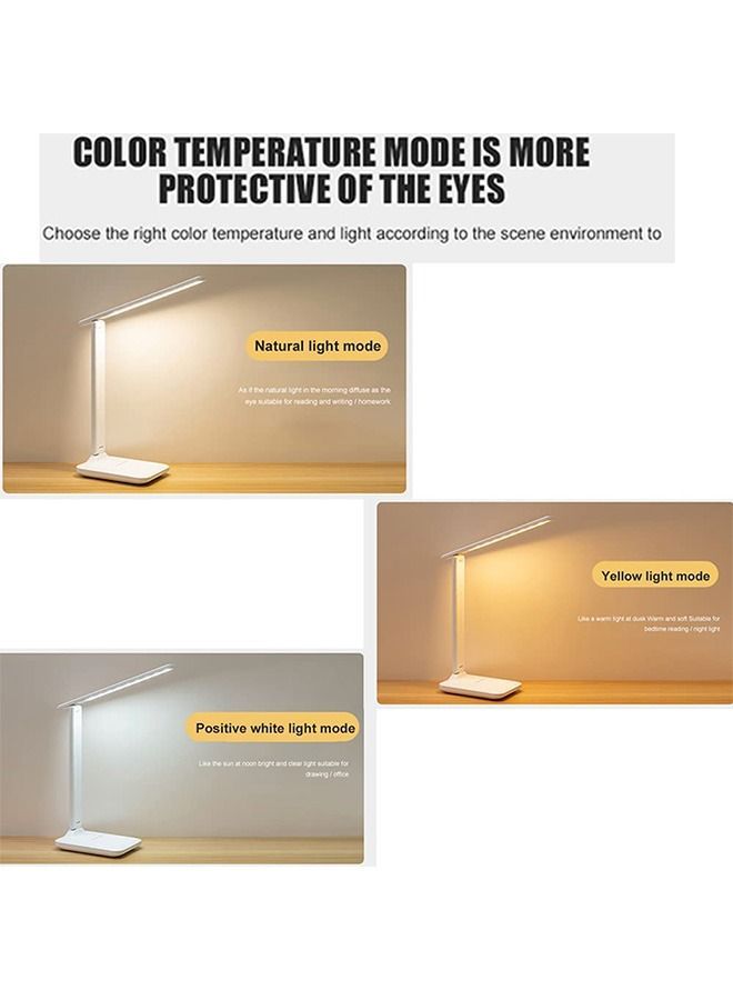 LED Desk Lamp Table lamp for Home Office Touch Control with Charging Port Third gear Dimming Foldable Reading Light Bedroom Bedside Eye Protection Night