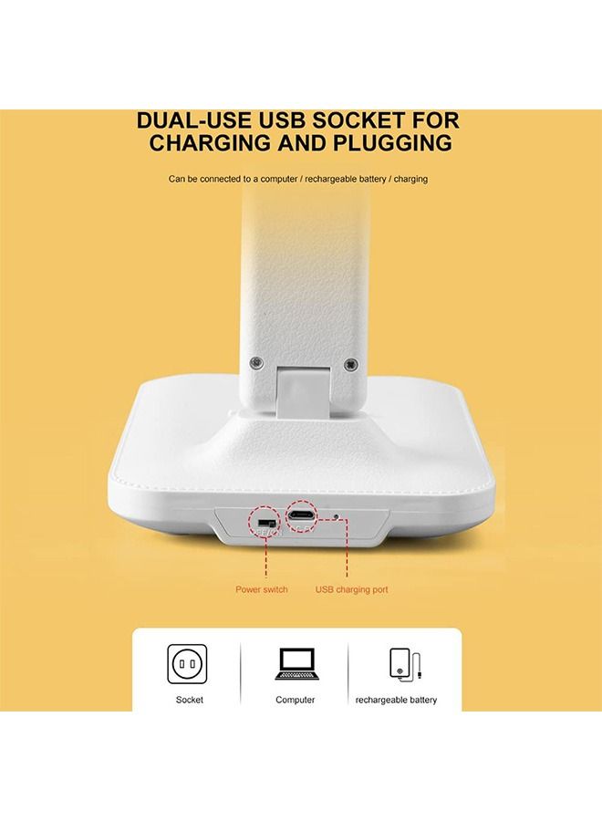 LED Desk Lamp Table lamp for Home Office Touch Control with Charging Port Third gear Dimming Foldable Reading Light Bedroom Bedside Eye Protection Night