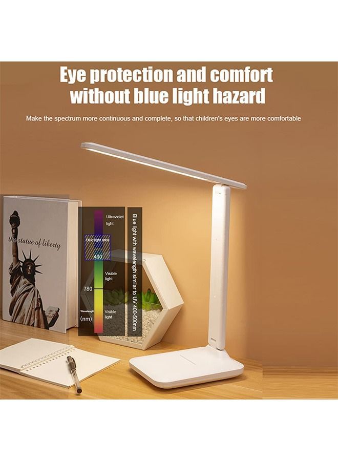 LED Desk Lamp Table lamp for Home Office Touch Control with Charging Port Third gear Dimming Foldable Reading Light Bedroom Bedside Eye Protection Night