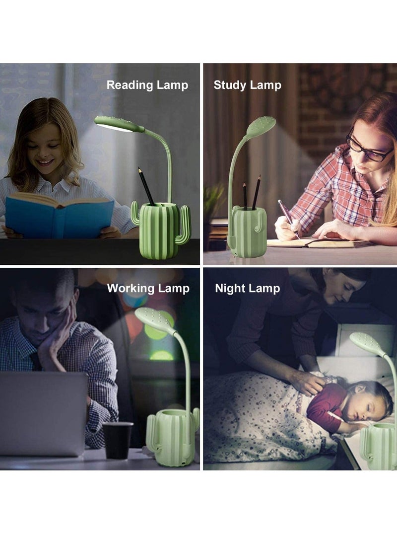 Desk Lamp with Pen Holder, Table 3 Brightness Levels Flexible Gooseneck Touch Control for Kids