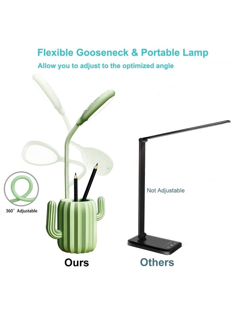 Desk Lamp with Pen Holder, Table 3 Brightness Levels Flexible Gooseneck Touch Control for Kids